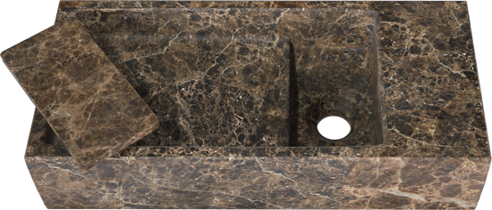 Balmani Mood fonteintje 45 x 20 cm Dark Emperador marmer