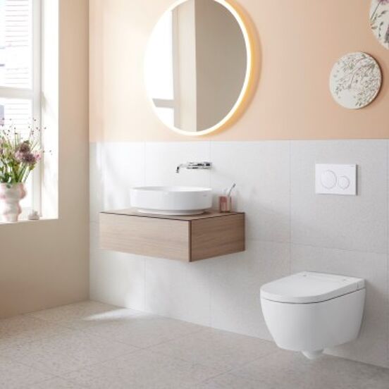 Geberit Aquaclean Alba douche toilet glanzend wit randloos