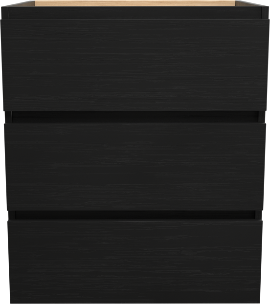 Balmani Lucida meuble sous-lavabo a poser 67,5 x 55 cm chêne noir 3 tiroirs