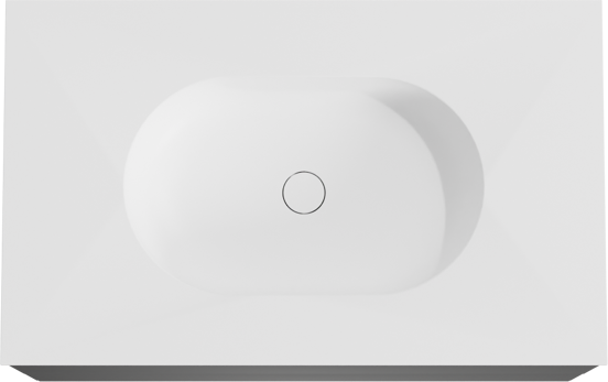 Balmani Mitra meuble salle de bains suspendu 90 x 55 cm noir mat avec Tablo Oval plan simple en solid surface blanc mat