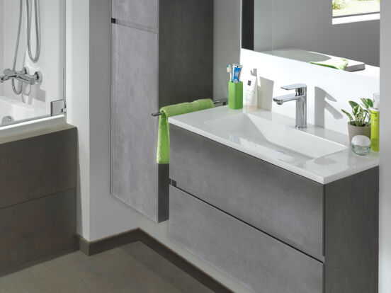Storke Diva enkele wastafel glanzend composiet marmer 80 x 40 cm