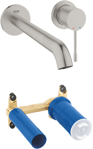 Grohe Essence L-size inbouw wastafelkraan Supersteel incl. inbouwelement