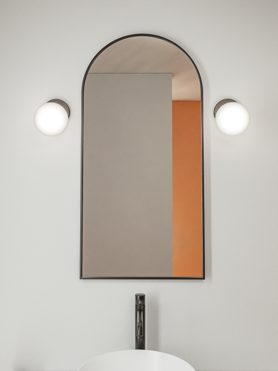 Storke Nero rondboog badkamerspiegel zwart 45 x 90 cm