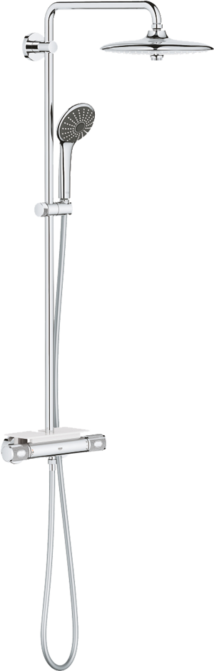 Grohe Vitalio Joy Regendusche Duschsystem mit Thermostatbatterie: Wandmontage, Chrom glänzend