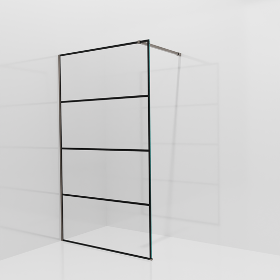 Balmani Modular douche à l'italienne: 120 x 200 cm, Lined, avec coating, Profil Brushed GunMetal