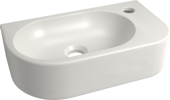 Luca Varess Rondo lave-mains 41 x 22 cm porcelaine blanc mat