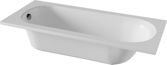 Linie Tessa baignoire encastrable simple 170 x 70 cm acrylique blanc brillant