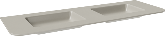 Balmani Moon double vasque top solid soie grise matte 160 x 55 cm