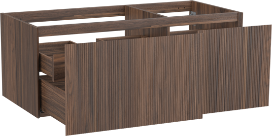Balmani Fila meuble sous-vasque suspendu 120 x 55 cm asymétrique à gauche plaqué noyer 4 tiroirs