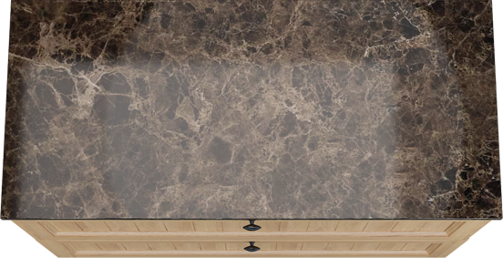 Balmani Lemon meuble salle de bains à poser 120 x 55 cm, plaqué chêne naturel avec Stretto tablette simple ou double en dark emperador