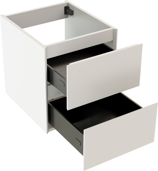 Storke Edge meuble sous-vasque suspendu 45 x 52 cm blanc mat 2 tiroirs