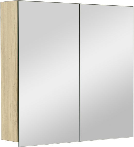 Balmani Lucida Spiegelschrank Bad: 75 x 72 cm, Eiche verwittert