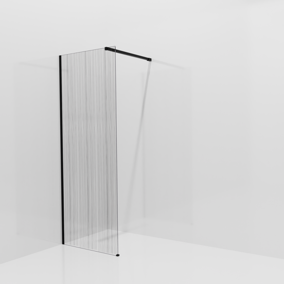 Balmani Modular Walk-In Dusche: 80 x 200 cm, Mikado, Profil Schwarz matt