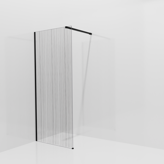 Balmani Modular Walk-In Dusche: 90 x 200 cm, Mikado, Profil Schwarz matt