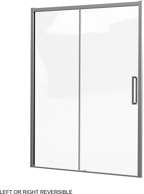 Luca Varess Senses porte coulissante avec panneau fixe - pour coin douche -  160 cm verre transparent profil chrome brillant