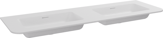 Storke Mata Soft Doppelwaschtisch matte solid surface 140 x 46 cm