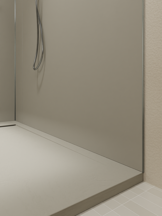 Luca Varess Artdeco revêtement mural de douche 120 x 244 cm alu-composite gris pierre mat