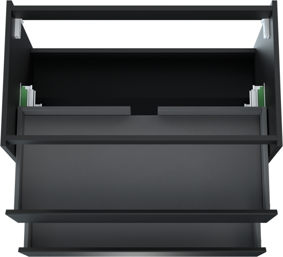 Storke Seda meuble sous-vasque suspendu 95 x 52 cm noir mat 2 tiroirs