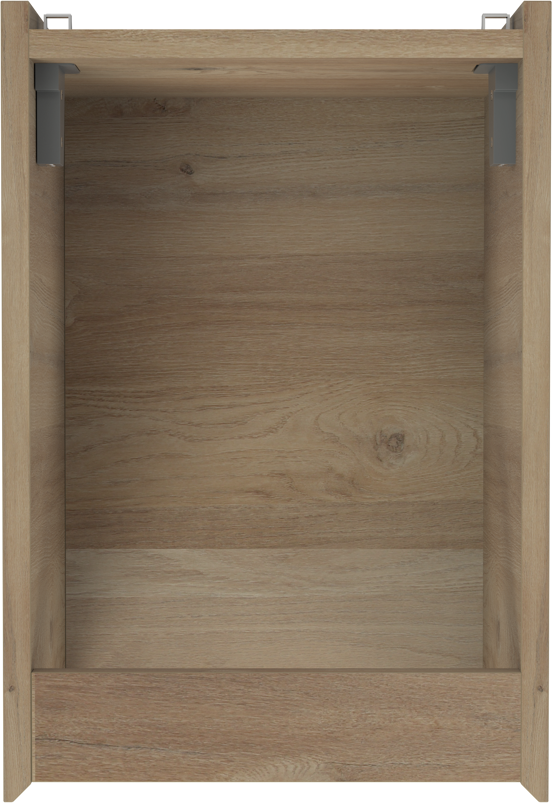 Storke Edge meuble sous-lavabo suspendu 35 x 52 cm chêne brut avec 2 niches