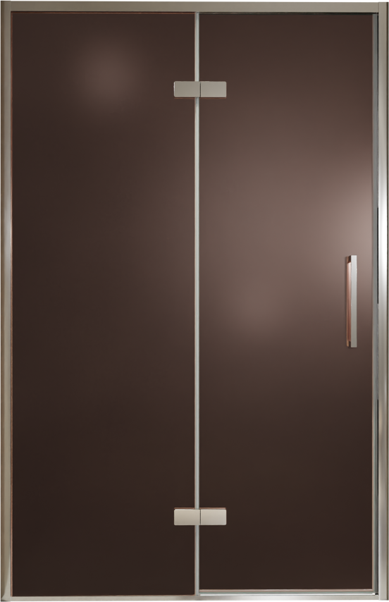 Balmani Senses Design douche draaideur links 140 cm x 210 cm Brons glas, Chroom profielen, met coating