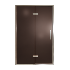 Balmani Senses Design porte pivotante à gauche 140 cm x 210 cm verre Bronze, Profil chrome