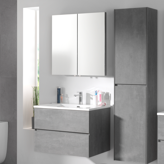 Storke Reflecta spiegelkast 100 x 75 cm beton donkergrijs