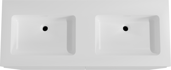 Storke Edge staand badmeubel 130 x 52 cm mat wit met Mata High dubbele wastafel in solid surface mat wit