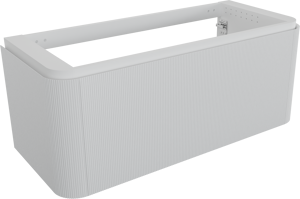 Balmani Moon meuble sous-vasque suspendu 130 x 55 cm blanc mat 2 tiroirs Nervure sym. vert.