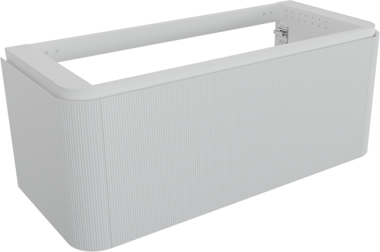 Balmani Moon meuble sous-vasque suspendu 130 x 55 cm blanc mat 2 tiroirs Nervure sym. vert.