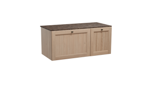 Balmani Lemon zwevend badkamermeubel 120 x 55 cm verweerde eik met Stretto enkel of dubbel tablet in marmer dark emperador