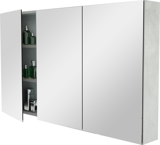 Storke Reflecta spiegelkast 130 x 75 cm beton zilvergrijs