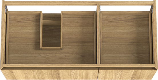 Balmani Idra zwevende wastafelonderkast 120 x 55 cm asymmetrisch links fineer naturel eiken 4 lades