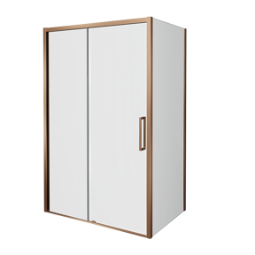 Balmani Senses Design douchehoek met linkse schuifdeur en vaste zijwand, 160 x 80 cm, Helder glas, Brushed Rosegold profielen