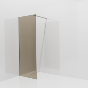 Balmani Modular douche à l'italienne: 80 x 200 cm, Verre bronze, avec coating, Profil Brushed Inox