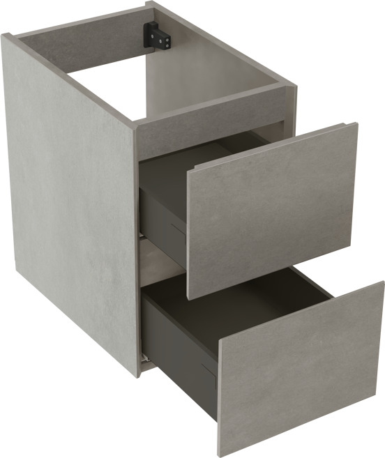 Storke Edge meuble sous-vasque suspendu 35 x 52 cm béton gris foncé 2 tiroirs