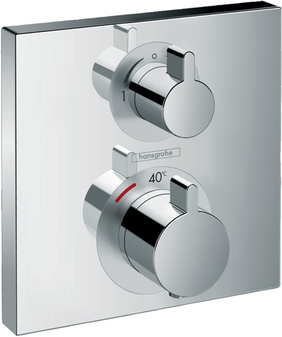 Hansgrohe Ecostat Square Thermostat-Duscharmatur: Unterputz, Chrom glänzend
