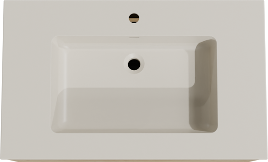 Storke Edge zwevend badkamermeubel 85 x 52 cm ruwe eik met Diva enkele wastafel in top solid zijdegrijs