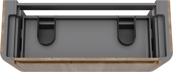 Storke Soft zwevende wastafelonderkast 120 x 46 cm Ruwe eiken 2 lades