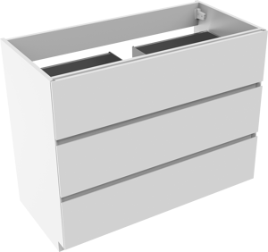 Storke Edge staande wastafelonderkast 105 x 52 cm hoogglans wit 3 lades