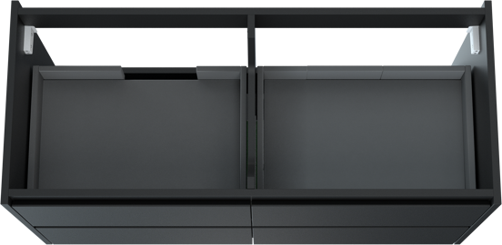 Storke Seda meuble sous-vasque suspendu 120 x 52 cm noir mat 4 tiroirs