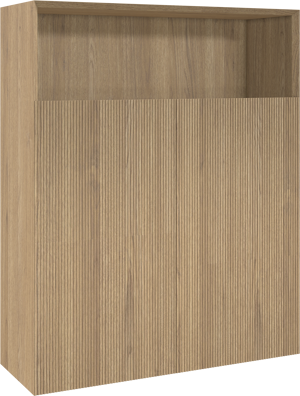 Balmani Fila Badhochschrank: Hängend, Eiche Natur, Furnierholz, 100 x 30 x 120 cm