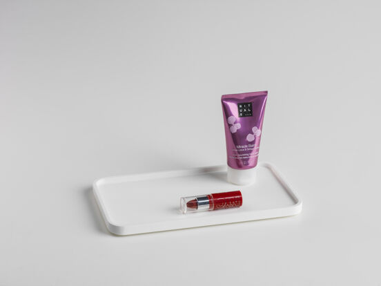 Balmani Testa plateau à cosmétiques blanc Solid Surface 25 x 14 cm