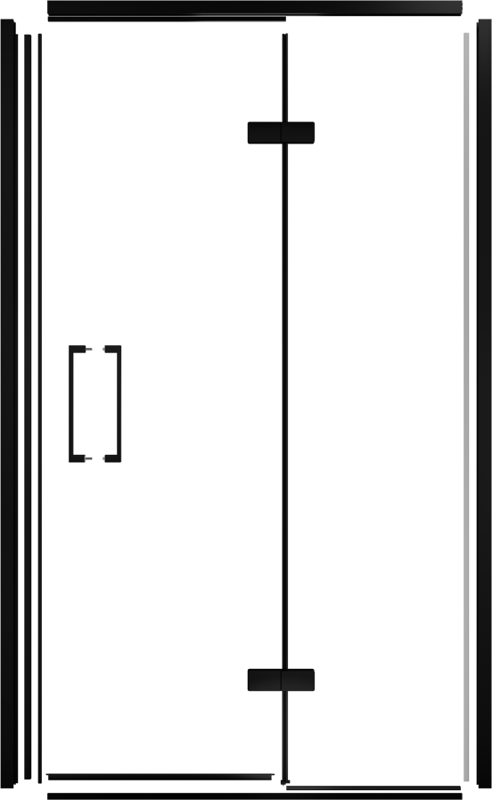 Balmani Senses Design 120 cm Rechts Profilset für Drehtür für Nische Schwarz matt