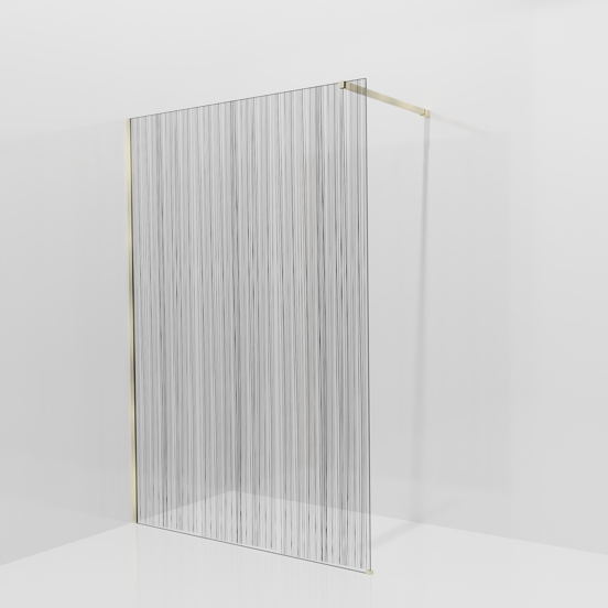 Balmani Modular Walk-In Dusche: 140 x 200 cm, Mikado, inklusive Coating, Profil Brushed Champagne Gold