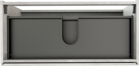 Storke Edge meuble sous-lavabo a poser 100 x 46 cm béton gris argent 3 tiroirs