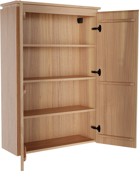 Balmani Eclips zwevende kolomkast Teakhout 90 x 32 x 130 cm vert. sym. groef