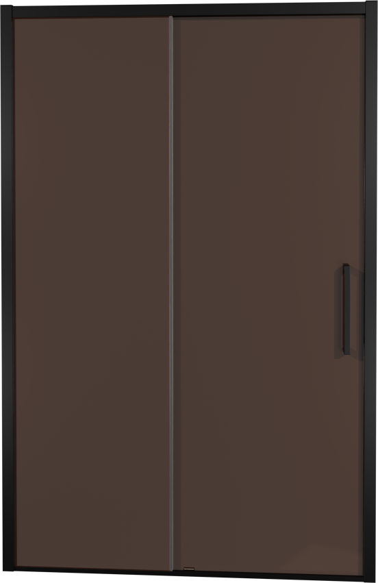 Balmani Senses Design Dusche Schiebetür, umkehrbar, 140 cm x 210 cm, Bronze Glas, Profil Schwarz