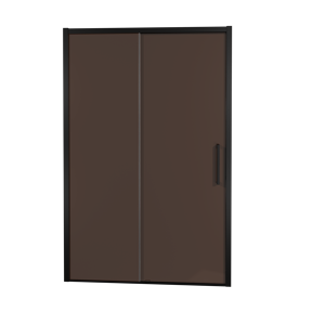 Balmani Senses Design Dusche Schiebetür, umkehrbar, 140 cm x 210 cm, Bronze Glas, Profil Schwarz