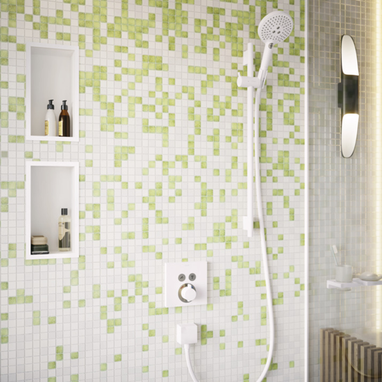 Hansgrohe FixFit Square doucheslangaansluiting 1/2" mat wit