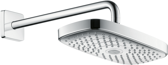Hansgrohe Raindance Select E 300 rechthoekige regendouchekop met muursteun 30 cm glanzend chroom